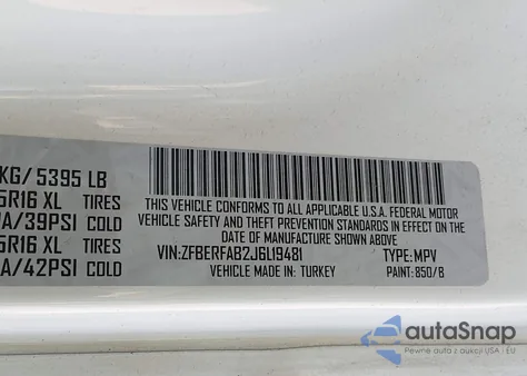 2018 Ram Promaster City Tradesman from USA, damaged, VIN ZFBERFAB2J6L19481